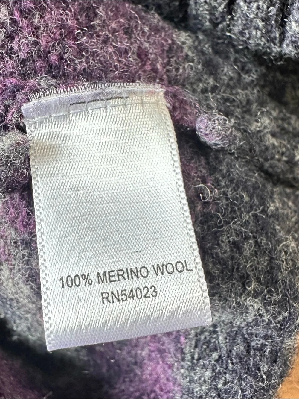Banana Republic Merino Wool 1/4 Zip Sweater Men Large Purple Fair Isle Preppy